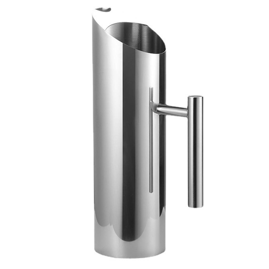 Stainless Steel Water Pitcher with Ice Guard 1.5L Capacity Ergonomic Handle Fruit Pitcher for Cold D