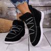 Women's Plus Size Fashion Minimalist Mid Calf Snow Boots Winter Fleece Lined Warm Korean Style Cotton Shoes