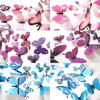 New Qualified Wall Butterfly Stickers 12pcs Decal Wall Stickers Home Decorations 3d Rainbow Color Pvc Wallpaper For Living Room
