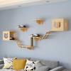 In Stock Wall-Mounted Solid Wood Cat Climbing Frame, Cat Tree, and Scratching Post