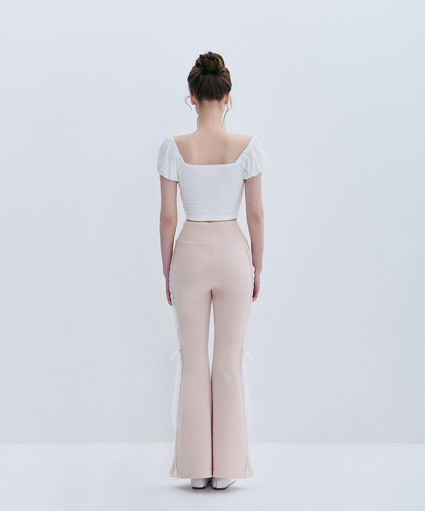 Moabel Contour Line Ribbon Pants - Pink