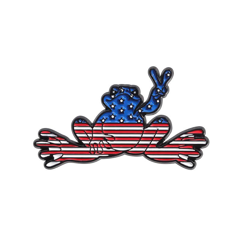 Cute Scissorhands Frog Enamel Pins Custom Creative Frog Patter Brooches Lapel Badges Cartoon Animal Jewelry Gift for Friends