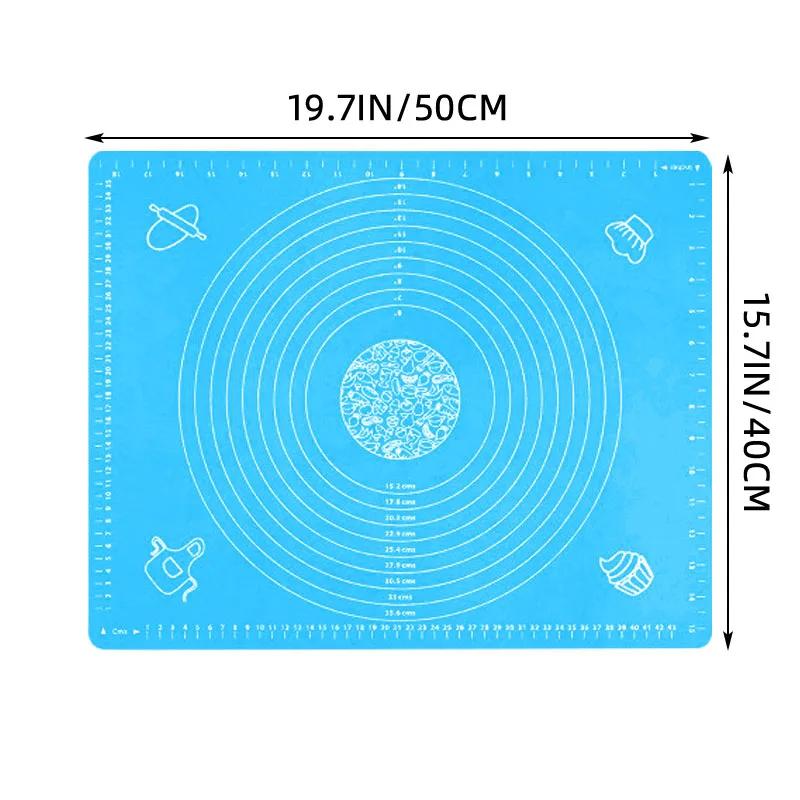 Neue Knetunterlage Silikon Backmatte Pizza Kuchen Teigbereiter Gebäck Küche Kochen Grill Gadgets Backformen Tischmatten Unterlage S