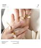 European & American Luxury Titanium Gold-Plated White Mother-of-Pearl Open Ring for Women