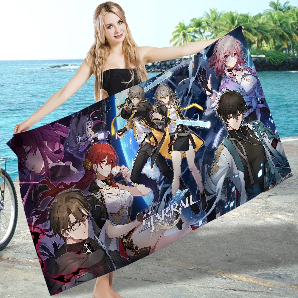 Honkai Star Rail Anmie Beach Towel Colorful Bath Towels For Girl Microfiber Quick Dry Custom Sand Free Beach Yoga Spa Gym Pool