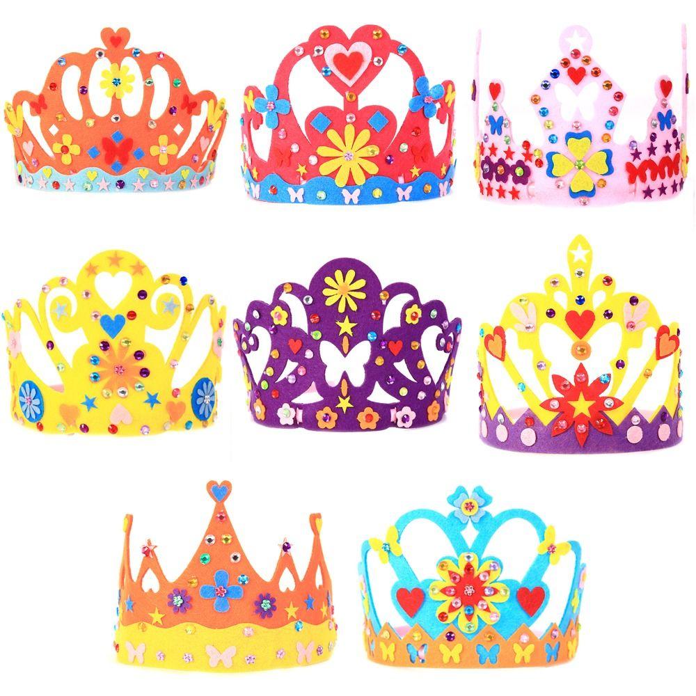 Montessori Kids DIY Arts Hats Handicrafts Queen Crown Head Band Hair Band Craft Hat Toy  Gift