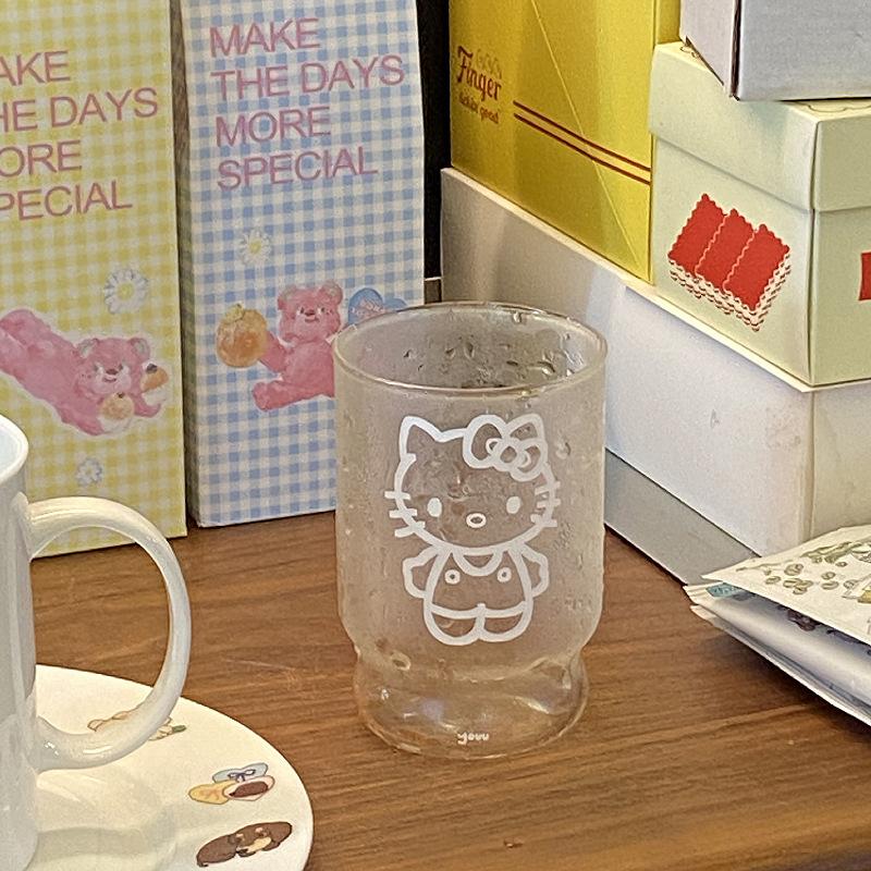 High Transparent Cartoon Kt Cat Glass, Cute High Borosilicate Water Cup, Girl Heart Milk Breakfast Cup Coffee Cup
