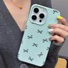 Schwarze Schleifen-Aufdruck Handyhülle Für iPhone 17 16 15 14 Plus 13 12 11 Pro Max 17 Air X XR XS Korea Mädchen Hülle Silikon Weiche Hülle