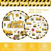 81 Pcs Construction Birthday Party Supplies Decorations Includes Tablecloth, Plates, Napkins, Cups and Tablewares for Boys Kids Construction Tractor