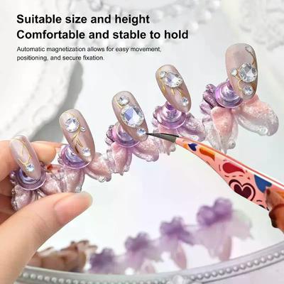 5pcs/set Aurora Butterfly Magnetic Nail Tip Display Stand For Manicure Press-On Nails Training Gel Nail Polish Nail Tip Display