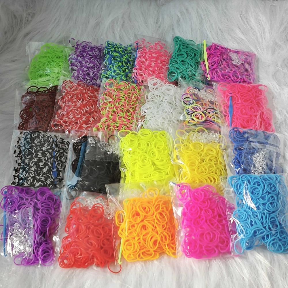 Zestaw do robienia bransoletek z gumek, 2000 szt.-7260 szt., Zestaw do robienia bransoletek na krosnach, Zapasowe gumki, Bransoletki DIY, Prezent urodzinowy dla dziewczynki, Zabawki
