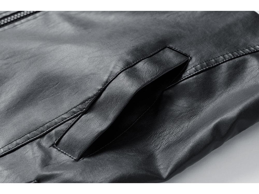 Herren PU-Leder Baseball-Stil Jacke – Dünner Herbst Motorrad Rennmantel, Amerikanischer Street Style Radsportjacke