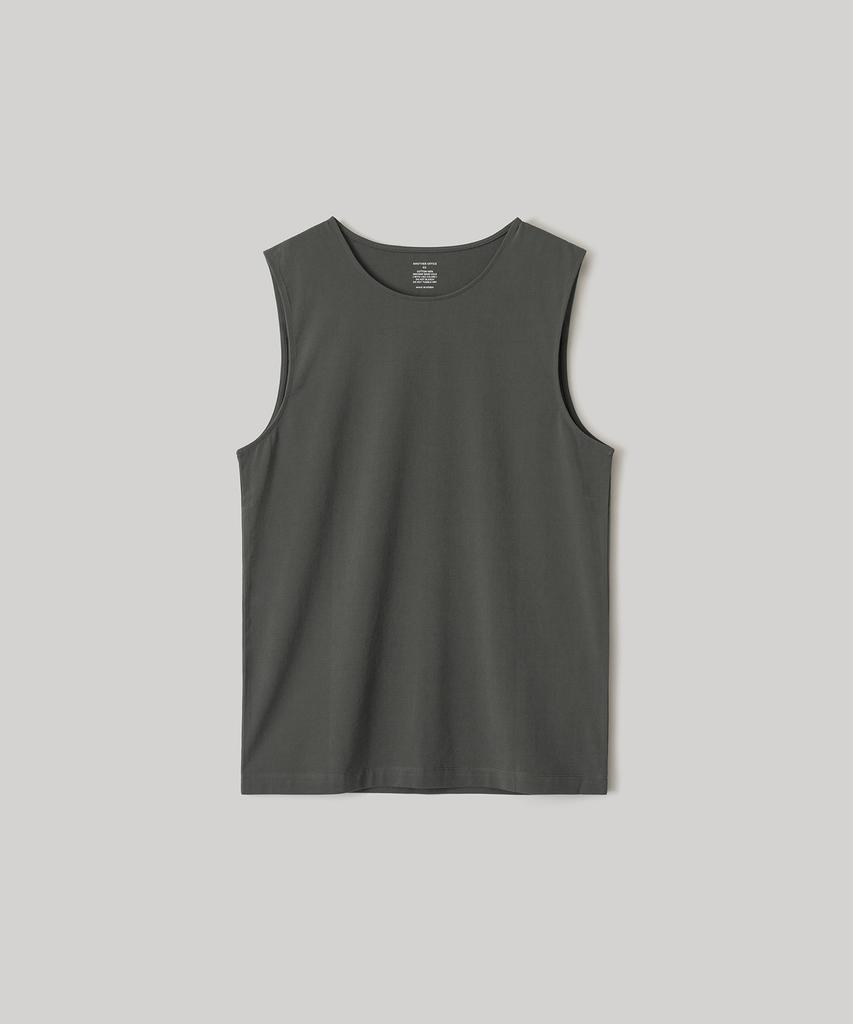 ANOTHER OFFICE Dyed Ribbed Scoop Neck Tank (Charcoal)