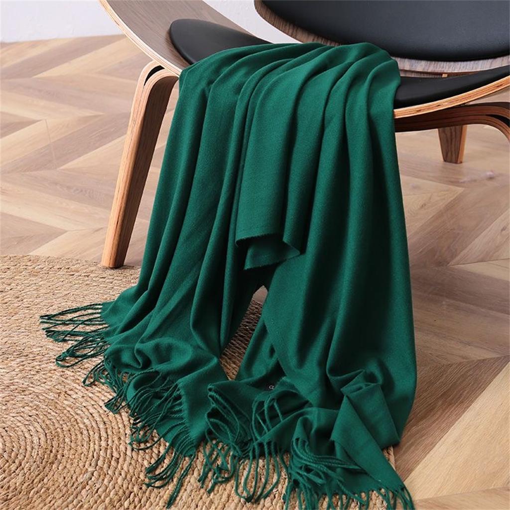 180*70Cm Solid Color Soft Women Scarf Cashmere Lady Shawl Wrap Autumn Winter Pashmina Unisex Female Hijab Headband Free