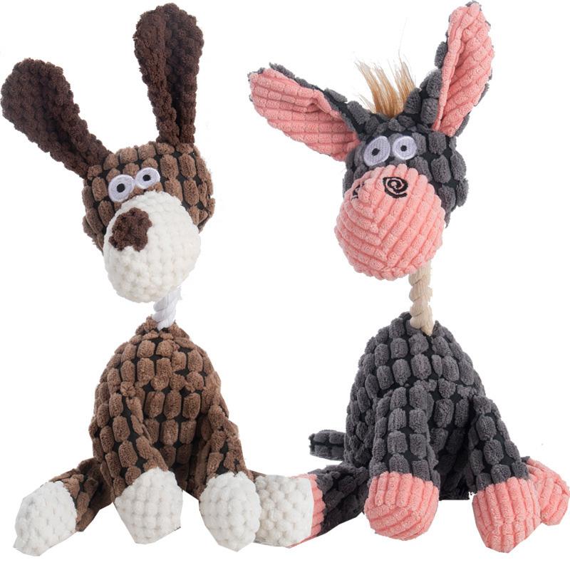Peluche Giocattoli per cani Velluto a coste per cani di taglia piccola e media Cane animale Giocattolo stridulo Resistente al morso Giocattolo da masticare Pulizia dei denti molari Giocattoli per cuccioli