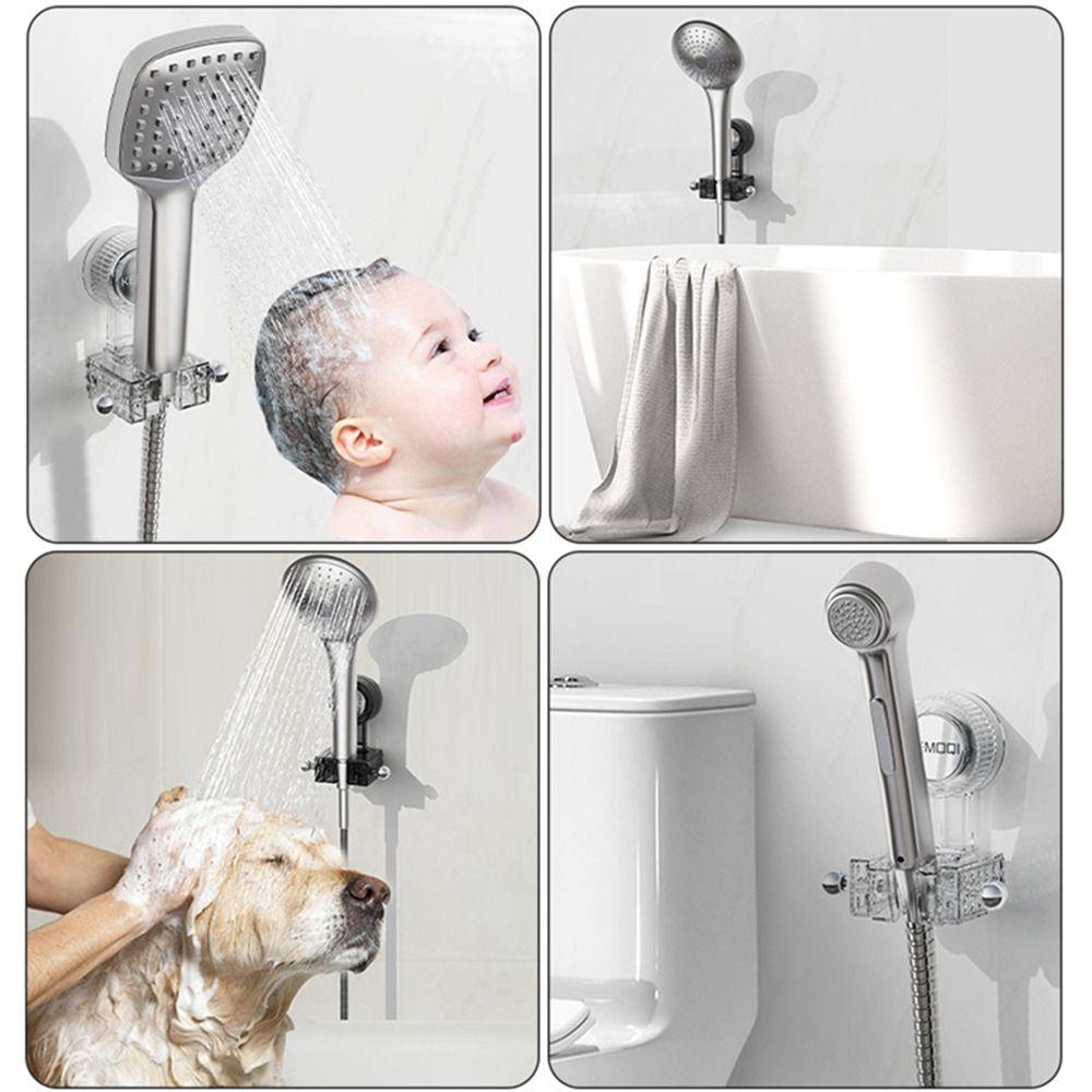 Adjustable Suction Cup Shower Head Holder No Drilling Shower Head Support Stand Bathroom