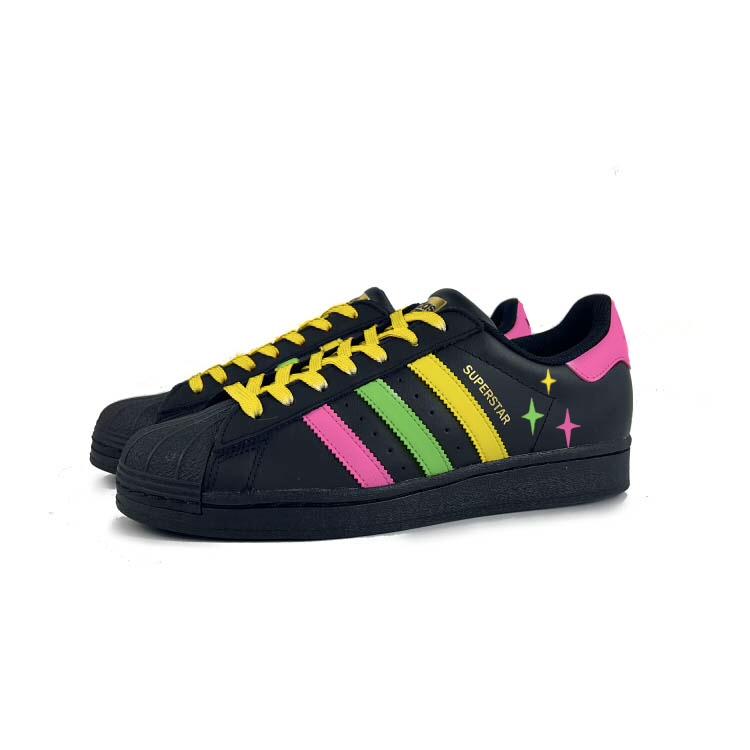 adidas Originals SUPERSTAR Slip Resistant Abrasion Resistant Low Top Skateboard Shoes Unisex Black EG4959(Team183-)
