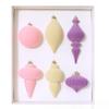 Special Shape Christmas Balls 6PCS Flocking Mocha Xmas Decorative Hanging Ornaments Party Christmas Spheres Pendant Set