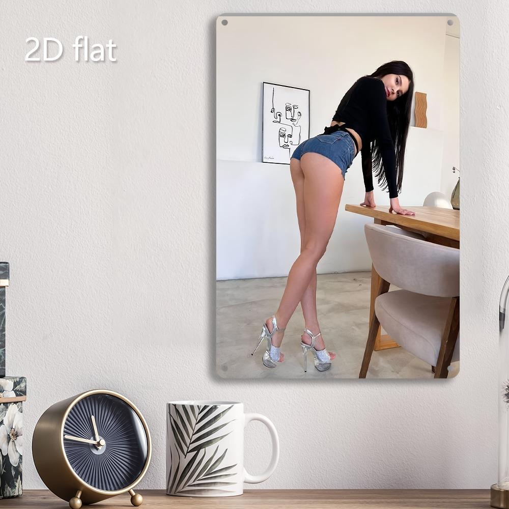 Metal Wall Art: 2D Female Silhouette, Weatherproof Iron, 7.87x11.8in, Indoor/Outdoor Home Decor