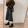 KARZUKI Maternity Long Mori Girl Adjustable Japanese Easy To Move Office Loose High Caramel and Commuting Bottoms Grayish Skirt, Spring/Autumn/Winter,