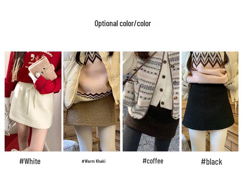 Creamy Lamb Wool A-Line High-Waisted Petite Skirt - Women's Spring 2026 Collection