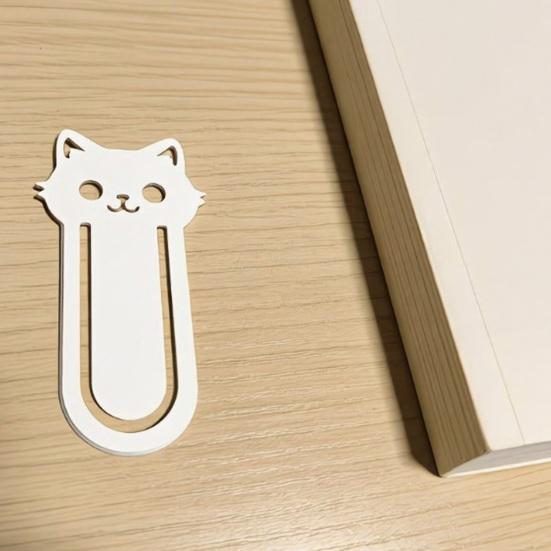 Jijijing 3D Printed Cat Bookmark, Stable Clamping Book Clip, Not Easy To Fall Off Non-Scratch Practical Reading Mark for Accessory
