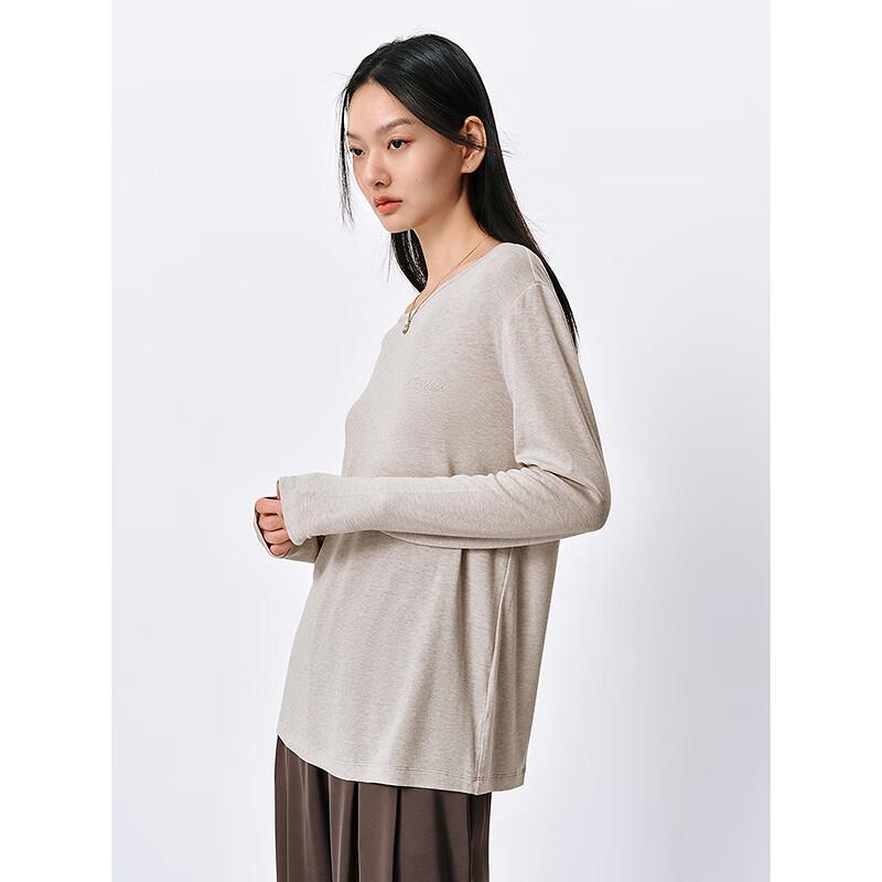 PEACEBIRD Women's Relaxed Fit Long Sleeve Knit T-Shirt