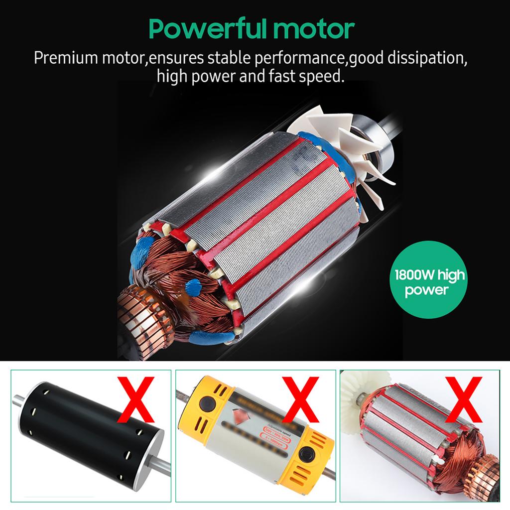 1800W Mini Table Saw 15000RPM Multifunctional Electric Desktop Saw Adjustable Speed and Angle 39mm Cutting Depth with