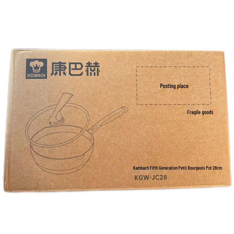 KOBACH 5th Gen 316L Stainless Steel Honeycomb Flat Bottom Stir-fry Pan, 28cm