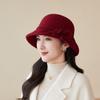 Autumn and Winter Fashion Versatile Hat Women's British Retro Woolen Bucket Hat Simple Basin Hat