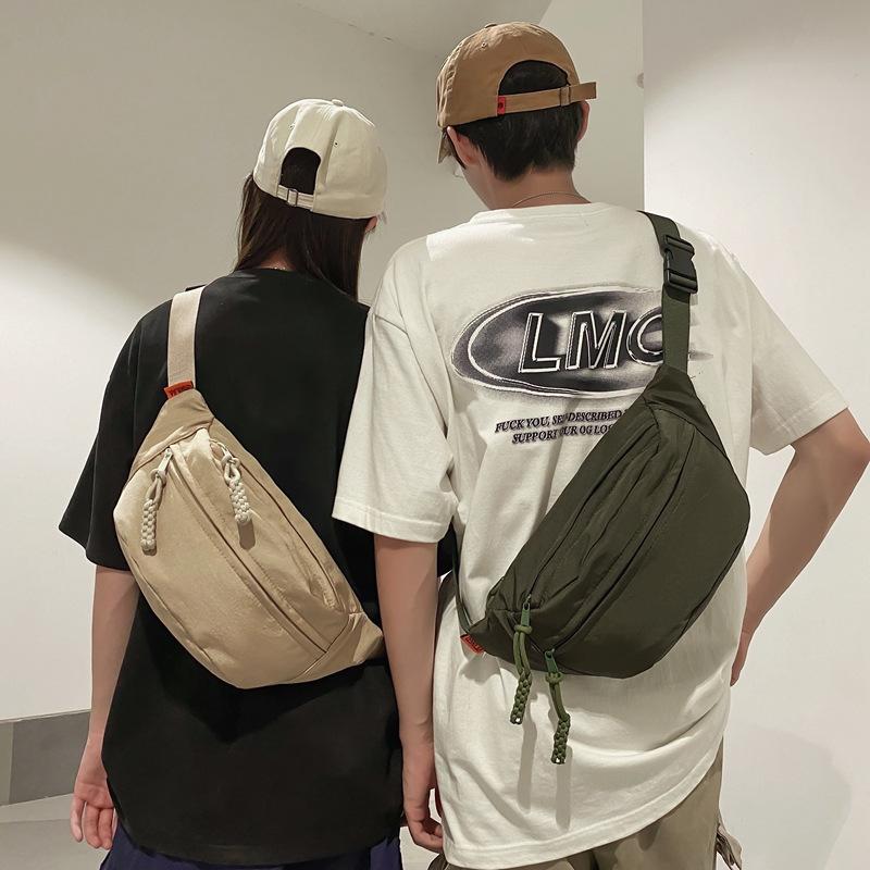Breast bag men's casual large-capacity messenger bag trendy sports backpack women's light riding personalized trendy bag