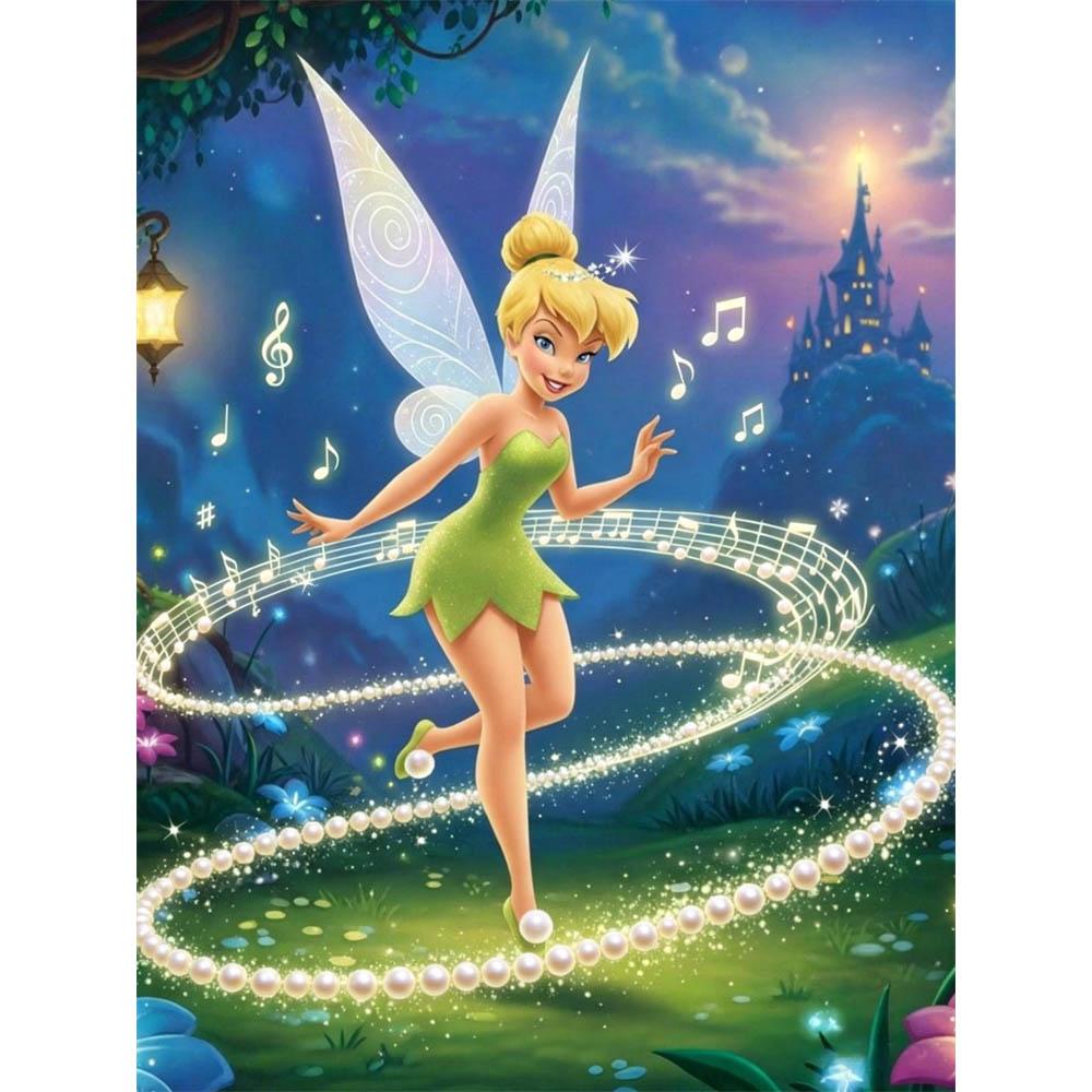 

The Classic Disney Fairy Character Tinker Bell Handmade Pearl Embroidery Artwork A Gift for Your Girlfriend Home Decoration Design 35x45cm
