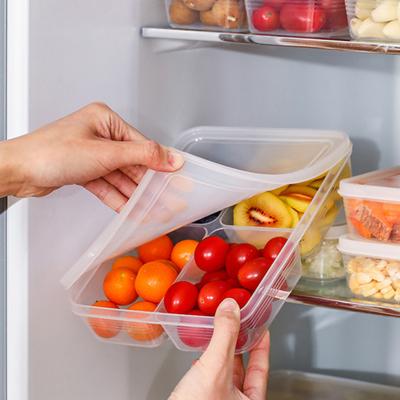 Scatola portaoggetti con buona tenuta, per alimenti, trasparente, a 4 scomparti, per frigorifero, versatile organizer da cucina