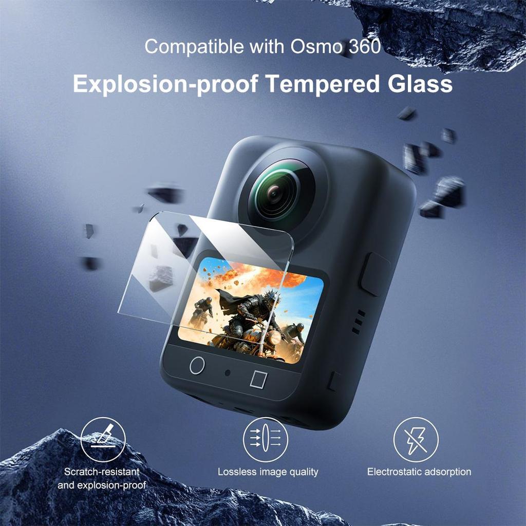 For DJI Osmo 360 Camera Screen Protector Explosion-proof Tempered Glass Films (Transparent)