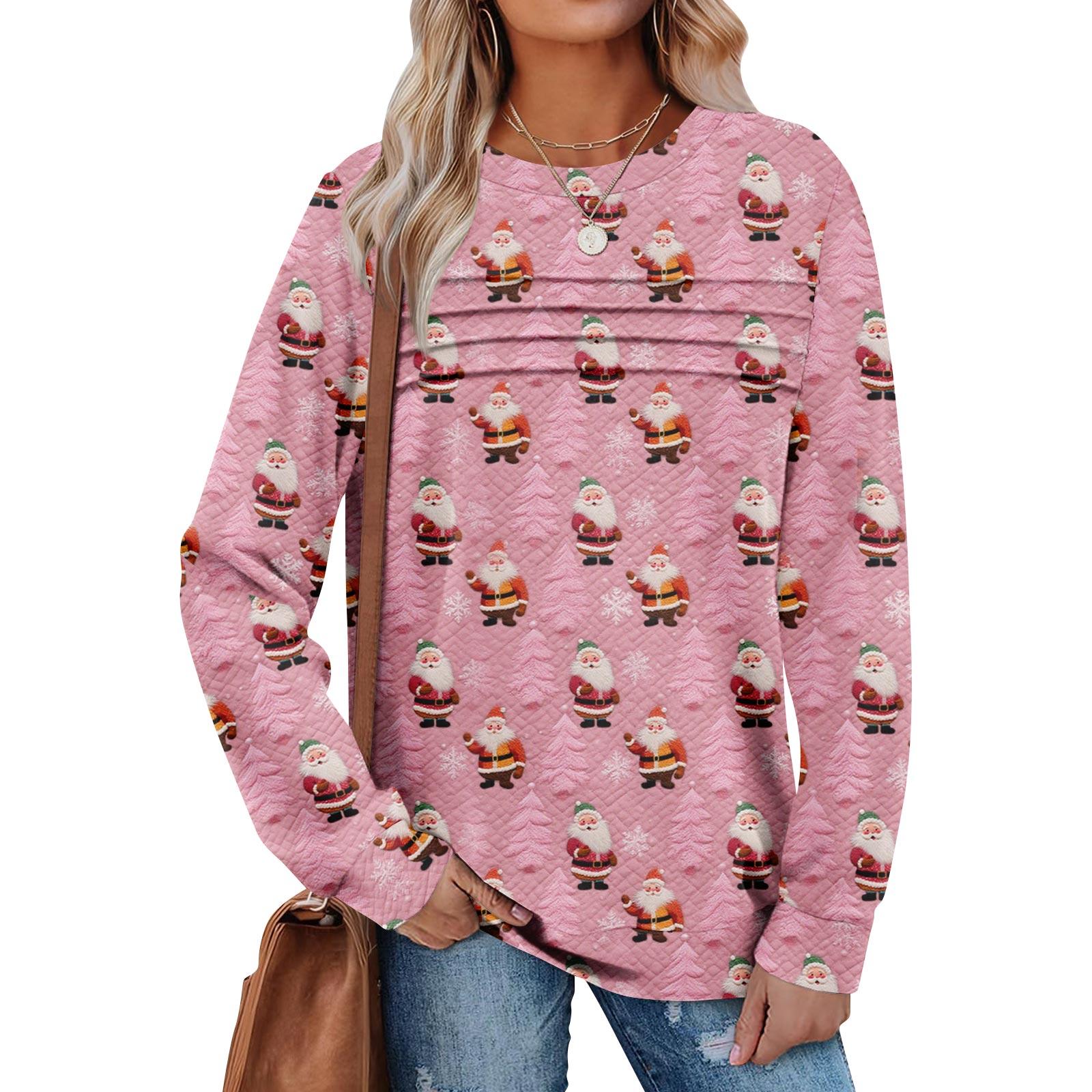 

Женский повседневный свитшот с длинным рукавом и круглым вырезом, приталенный плиссированный топ XL