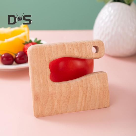 Children's Wooden Knife Kid Safe Vegetable Cutter Educational Cooking Toy Pretend Play Cutter for Toddlers Cutting And Cooking Vegetables Fruits