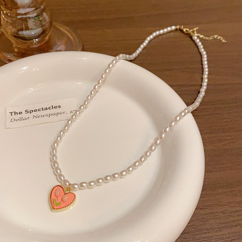 Koreanische High-End Barockperlenkette - Leichte Luxus Perlen Schlüsselbeinkette für Damen