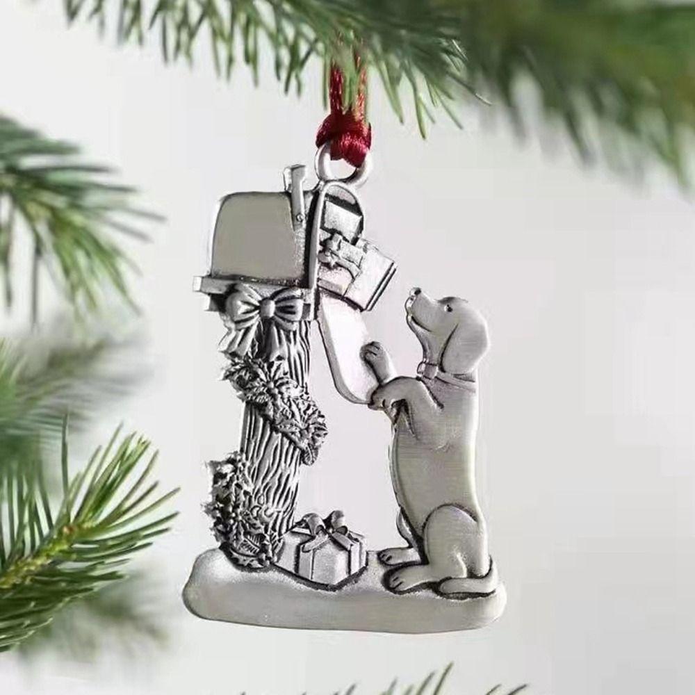 Santa Claus Metal Snowman Pendant Double-Sided Christmas Decorations New Year