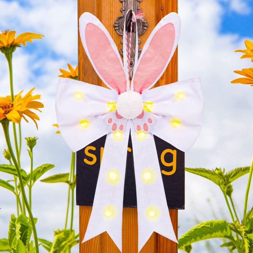 New with Lighting Easter Ornaments 54cm Reusable Easter Party Decor Polyester Bunny Ears Hanging Festival Supplies