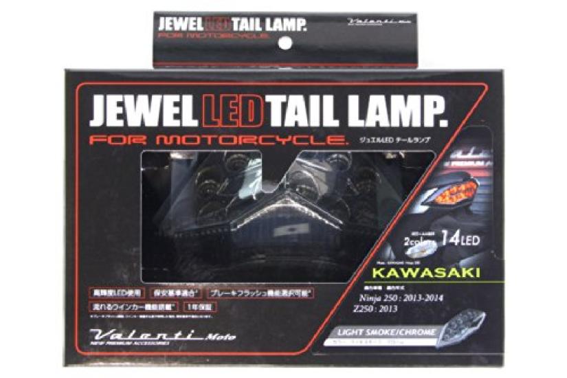 VALENTI Jewel LED Tail Lamps with SMD LEDs and Smoked Lenses for Ninja 250 and Z250 (MTK-1325-SC) [JBK-EX250L] (2013-2014) [JBK-ER250C] (2013-2014).