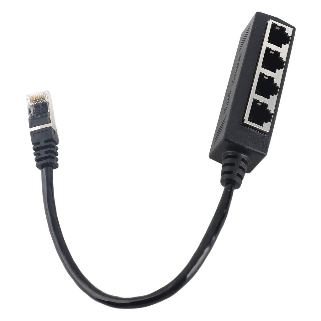 RJ45 Splitter Adapter 1 to 4 Port Smooth Transmission Excellent Connection Network Cable Adapter