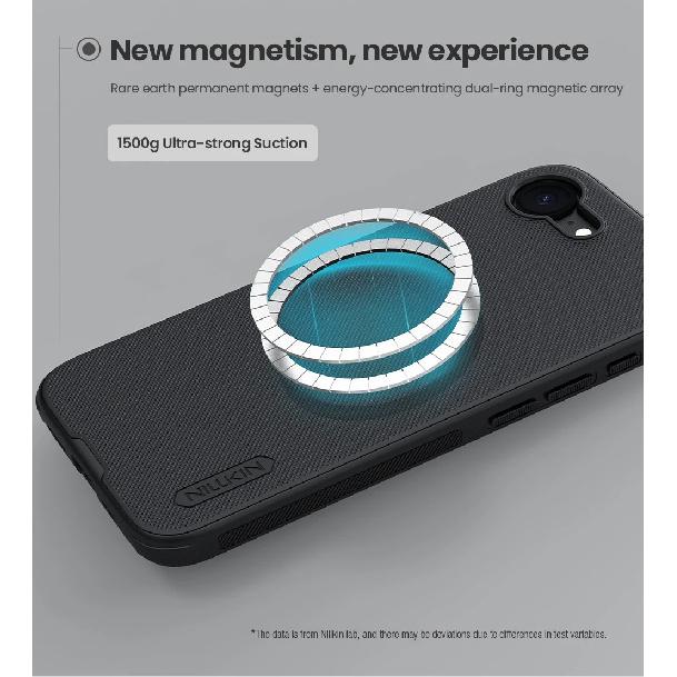 NILLKIN For iPhone 17e Case Fitted Case Magnetic Super Frosted High Quality Shield Matte PC Cover For iPhone 17e 16e iPhone 16e чёрный