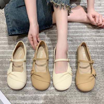 Women's Mary Jane Shoes Round Toe Flat Shoes Ballet Flats for Female Comfortable Ankle Strap Flats Casual Slip On Work Mary Janes Flats Dress Shoes
