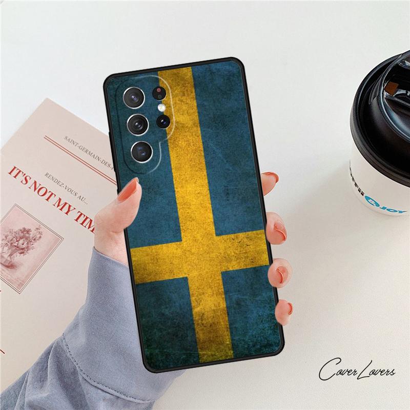 Sweden Flag phone case For Samsung Galaxy S24 S25 S23 S22 Ultra Note 10 20 Plus S20 S21 FE Cover
