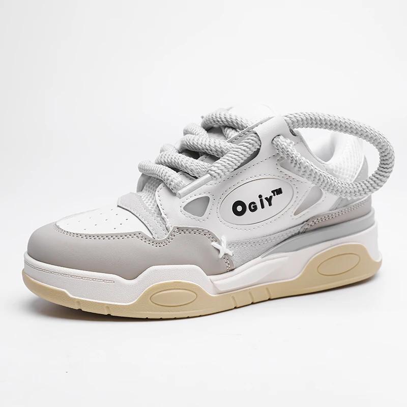 

Чоловічі кросівки на платформі Спортивне взуття для бігу Чорні чоловічі туфлі на вулканізованій основі Шнуровані кросівки Chaussure Homme 44 темно-сірий колір