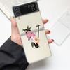 Flower Letters S Fashion Phone Case For Samsung Galaxy Z Flip 3 4 5 6 7 Hard Folding Z Flip4 Clear PC Cover Protector Gift