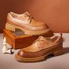 Herren Jugend Herbst Retro Low-Top Freizeitleder Schuhe Herren Innenhöhe Erhöhung Leder Kleiderschuhe Britische Schnürschuhe Herrenschuhe