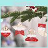 Charming Wooden Christmas Ornaments Set Of Four Ideal For Festive Tree Decorating