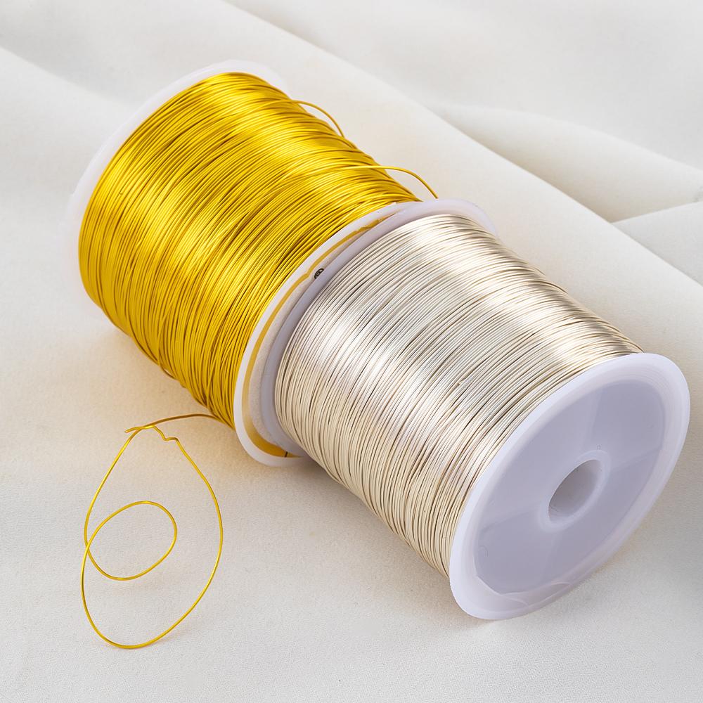 100m/Roll Gold Color Silver Colour Copper Wire for Jewelry Making DIY Bracelet Necklace DIY Colorfast Beading Wire Cord Strings