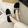 Fairy Mao Mao shoes outer wear 2025 autumn and winter new gentle and cute warm velvet small fragrant wind solid color cotton shoes